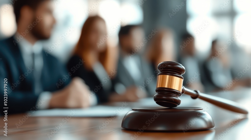 A close-up of a gavel on a table in a formal courtroom or meeting setting, with blurred figures of attendees in the background, symbolizing justice and governance. A close-up of a gavel on a table in a formal courtroom or meeting setting, with blurred figures of attendees in the background, symbolizing justice and governance.