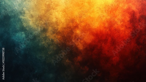 Abstract background with gradient of blue, green, yellow, orange, and red colors, with a soft focus.