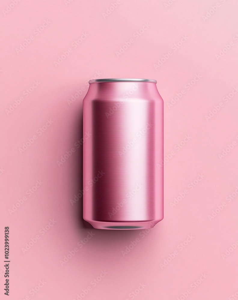 Mockup of a pink soda can on a pink background. 3d Mockup of a pink soda can on a pink background. 3d