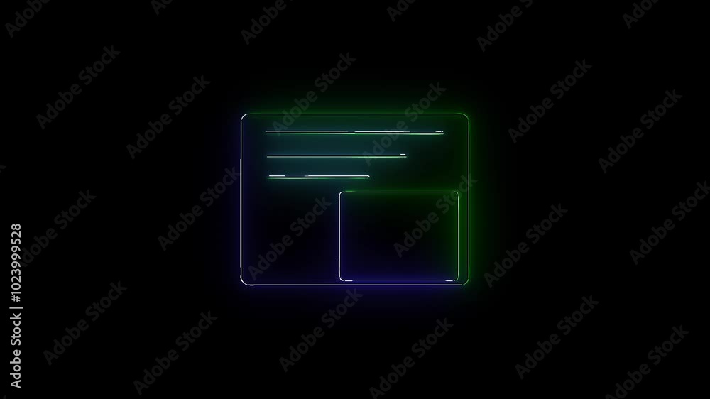 Neon square border.neon square frame animation.black background 4k animation. Neon square border.neon square frame animation.black background 4k animation.