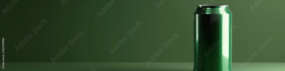 Green Aluminum Soda Can on green background Green Aluminum Soda Can on green background