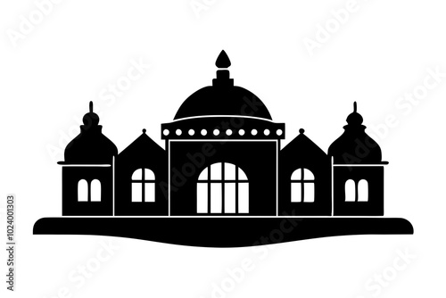 Hungarian Thermal Bath Silhouette Vector Illustration