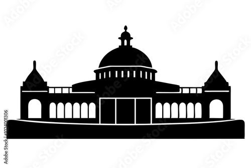 Hungarian Thermal Bath Silhouette Vector Illustration