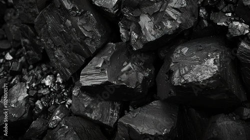 Black Coal Texture: A Close-Up View of Raw Energy