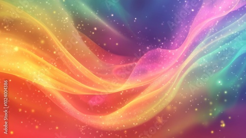 Abstract Rainbow Gradient Background with Glittering Lights