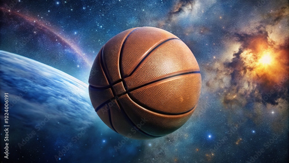 High angle view of a basketball-shaped celestial body High angle view of a basketball-shaped celestial body
