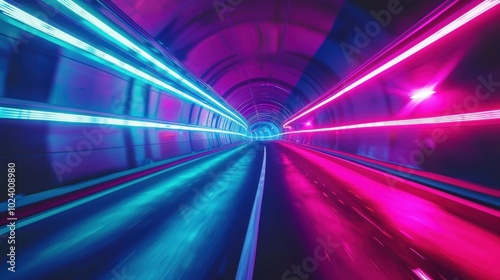 Neon Tunnel - Bright Lights and Speed