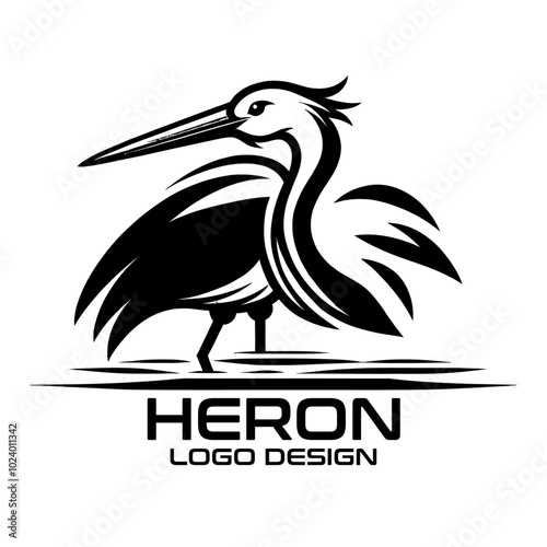 Heron Vector Logo Design