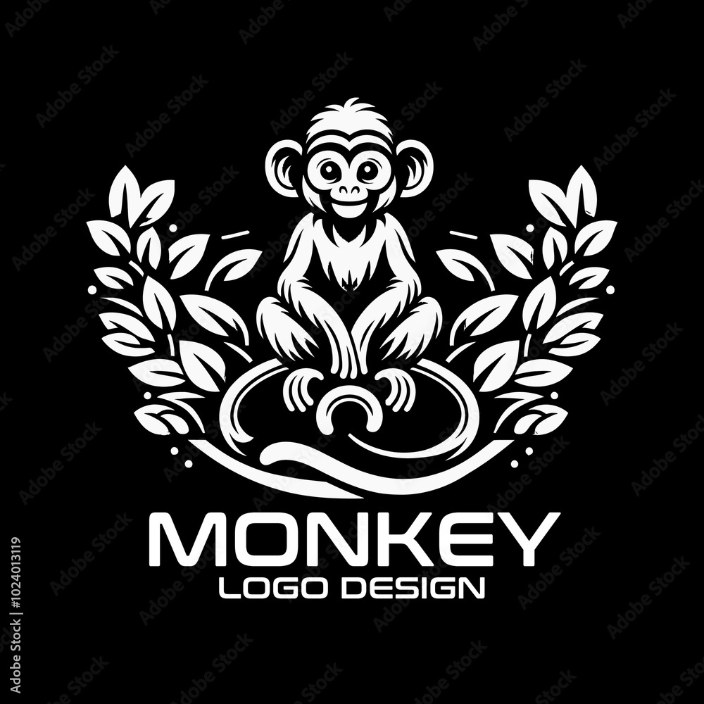 Monkey Vector Logo Design Monkey Vector Logo Design