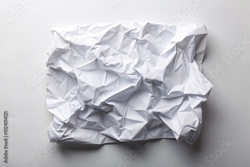 Wallpaper Mural High angle view of crumpled white paper on white background Torontodigital.ca