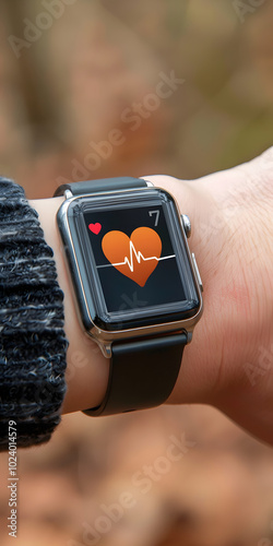 Smartwatch exibindo métricas de saúde photo
