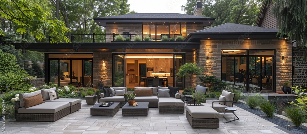 Elegant Outdoor Patio with Modern Design Elements Elegant Outdoor Patio with Modern Design Elements