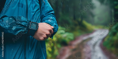 Pulseira fitness wearable exibindo dados de saúde photo
