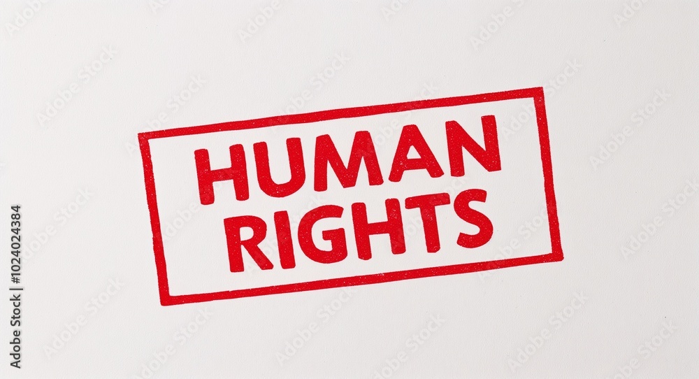 human rights red stamp lettering on plain white background human rights red stamp lettering on plain white background