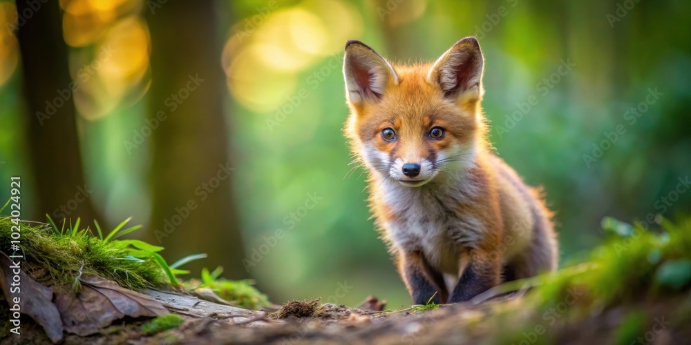 Adorable red fox cub exploring the forest, wildlife, cute, nature, young, mammal, furry, playful, animal, outdoors, woodland Adorable red fox cub exploring the forest, wildlife, cute, nature, young, mammal, furry, playful, animal, outdoors, woodland
