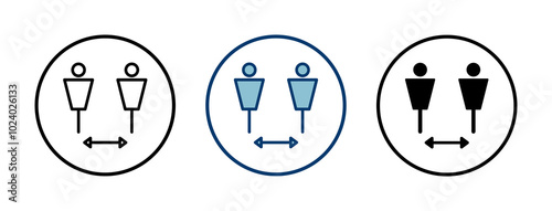 Social distancing icon vector isolated on white background. Keep distance sign. Coronavirus. Social Distancing and Self Quarantine.
