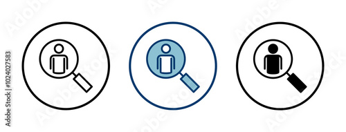 Hiring icon vector isolated on white background. Human resources concept. Recruitment. Search job vacancy icon. Hire. Find people icon