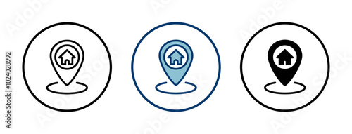Address symbol icon vector isolated on white background . address icon vector. home location icon