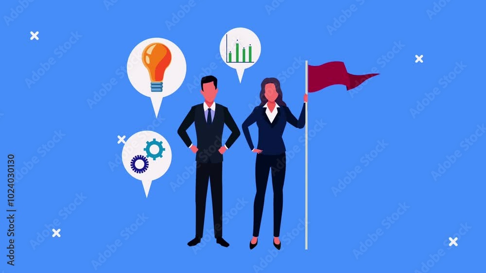 partnership business teamwork, loop background animation partnership business teamwork, loop background animation