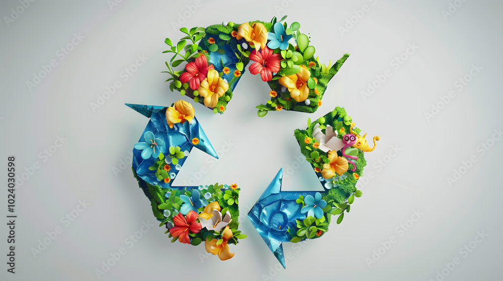 Recycling icon Ecology 3D