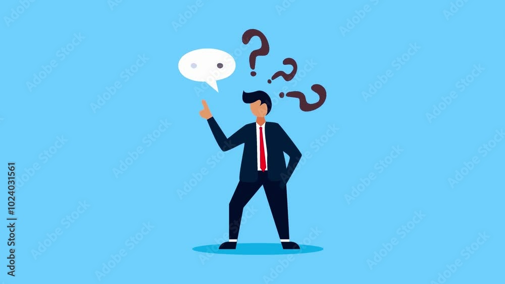 Answer business question, loop background animation Answer business question, loop background animation