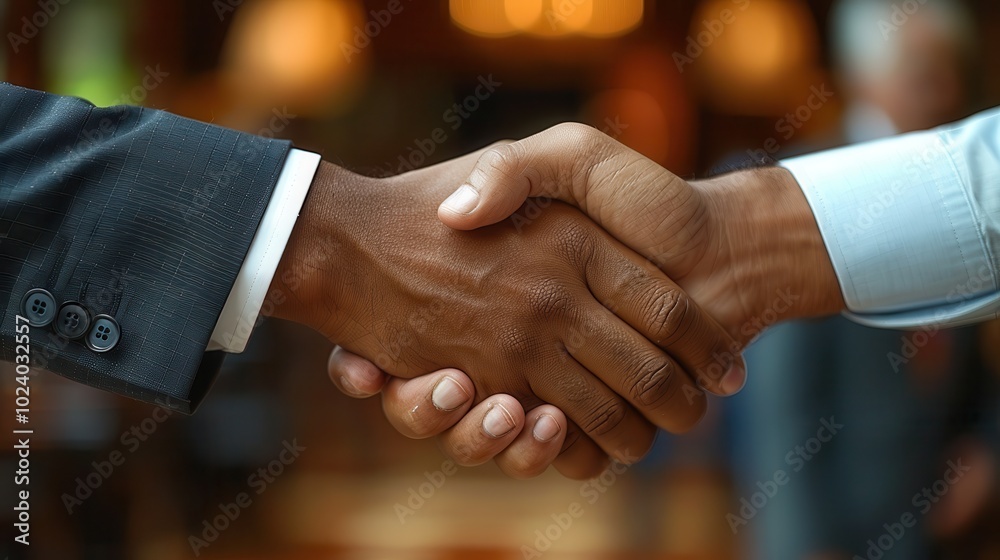 Business handshake symbolizing partnership and agreement Business handshake symbolizing partnership and agreement
