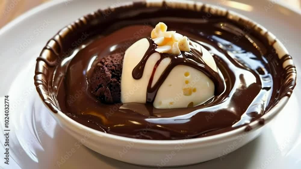 Chocolate Pudding with Vanilla Sauce