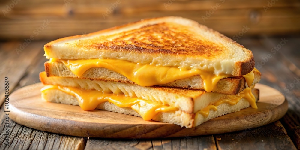 Homemade grilled cheese sandwich served for breakfast