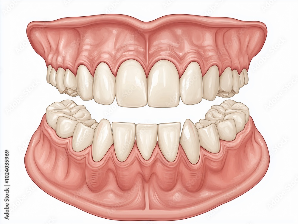 Obraz premium Human Teeth Anatomy Illustration Dental Care Oral Health Dentistry Tooth Smile