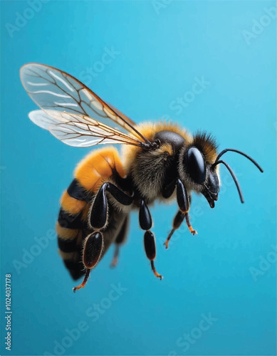 bee on white background