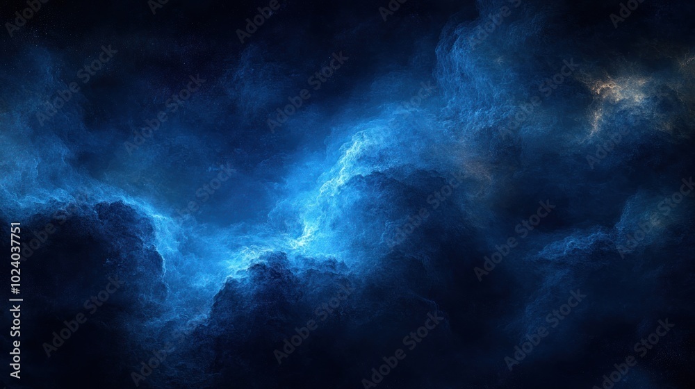 Abstract blue nebula with clouds and stars in space. Abstract blue nebula with clouds and stars in space.