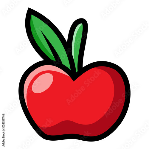 Red apple on white background