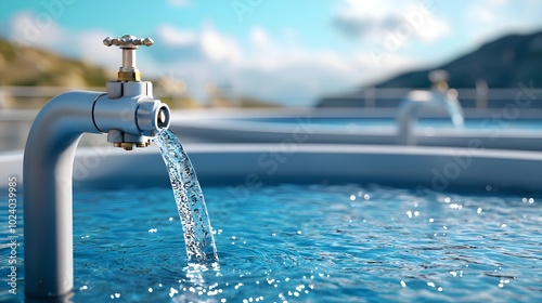 The energy of water harnessed in a modern desalination plant