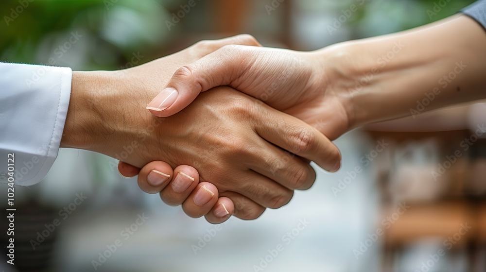 Business professionals shaking hands in agreement Business professionals shaking hands in agreement