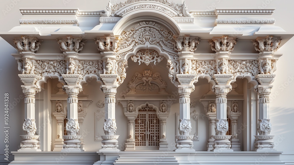 Fototapeta premium Intricate White Architectural Temple Design