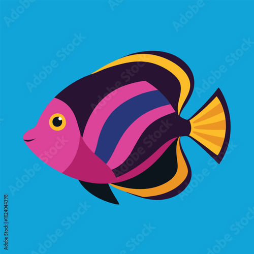 Solid color Orchid Dottyback animal vector design photo