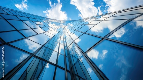 Wallpaper Mural Modern Corporate Office Building with Glass Facade. Architecture and Commercial Real Estate Torontodigital.ca