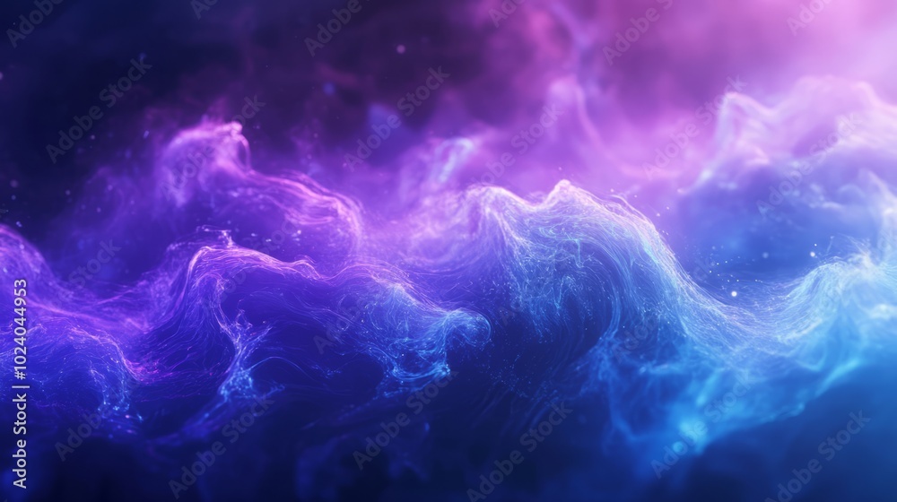 Abstract Blue and Purple Liquid Waves