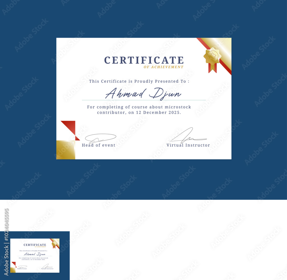 Obraz premium Modern minimalist luxury vector certificate template