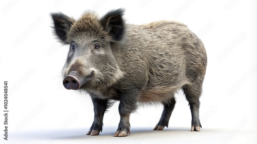 Illustration of reflected wild boar on a white background Illustration of reflected wild boar on a white background