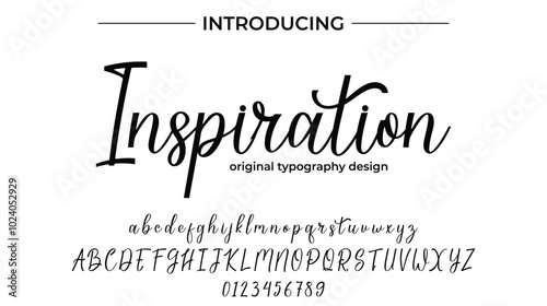 Inspiration Font Stylish brush painted an uppercase vector letters, alphabet, typeface
