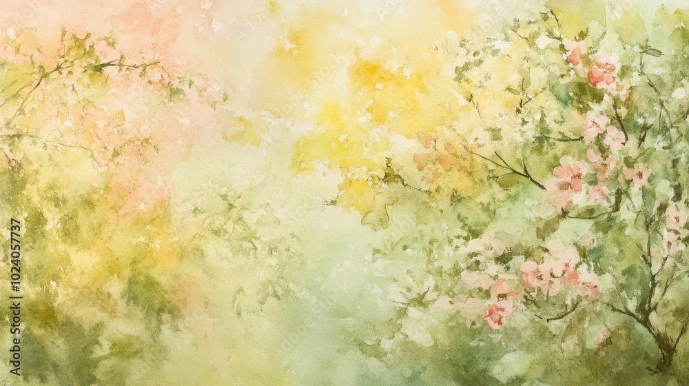 Spring watercolor background Spring watercolor background