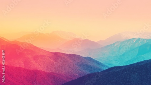 Sunset gradient for sustainable travel marketing, 