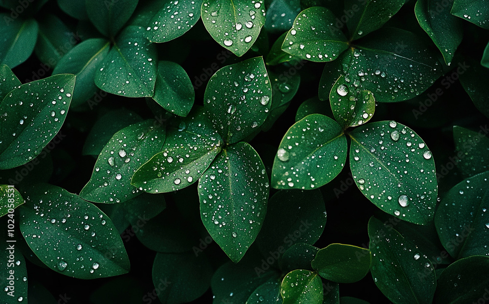 Fototapeta premium Dark background composed of leaves