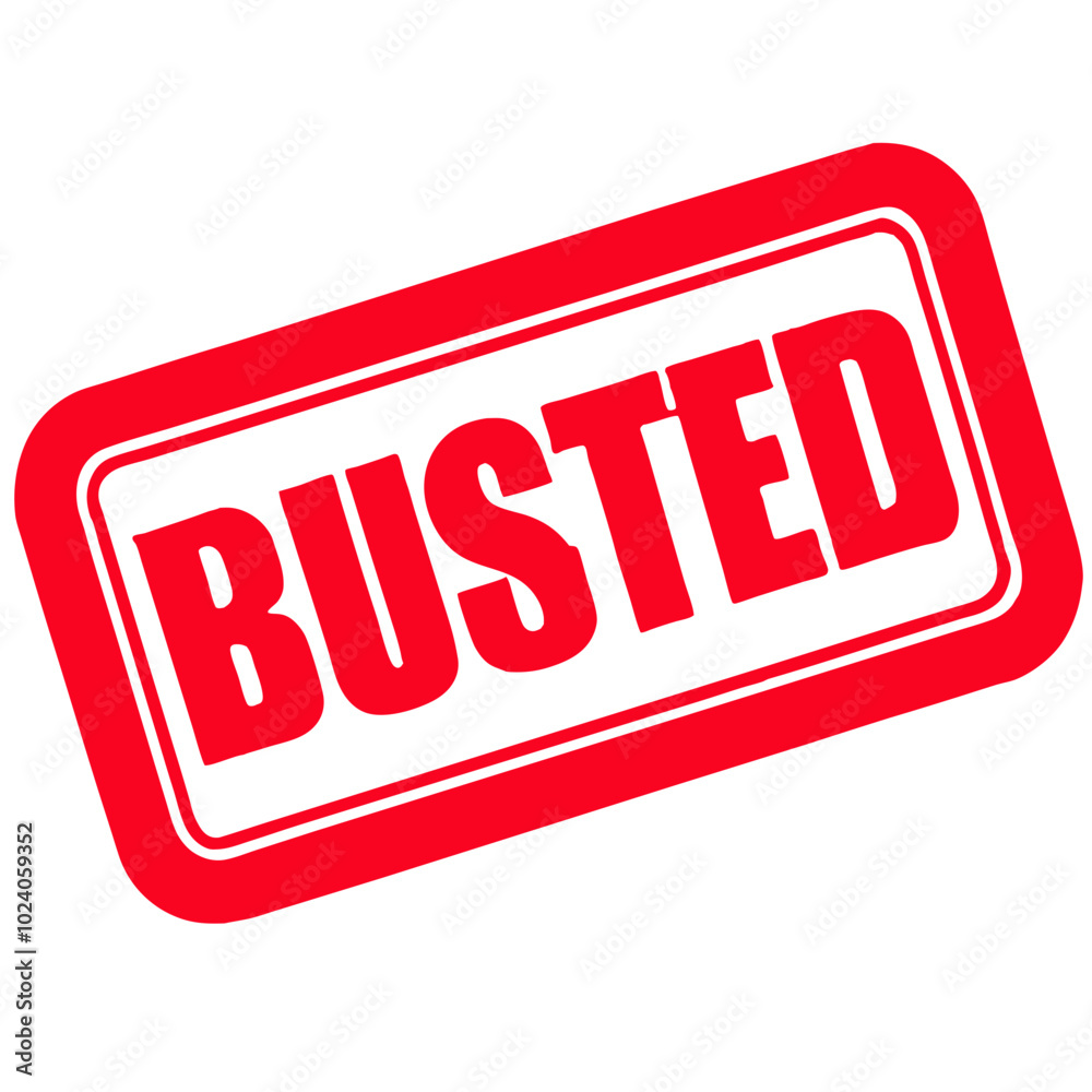 Busted stamp graphic with red rectangular design Busted stamp graphic with red rectangular design