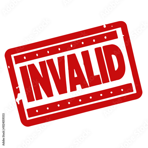 Invalid stamp graphic with red rectangular design