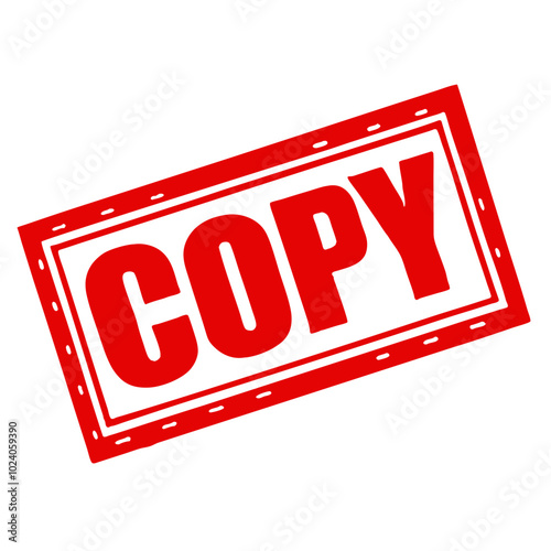 Copy stamp graphic with red rectangular design