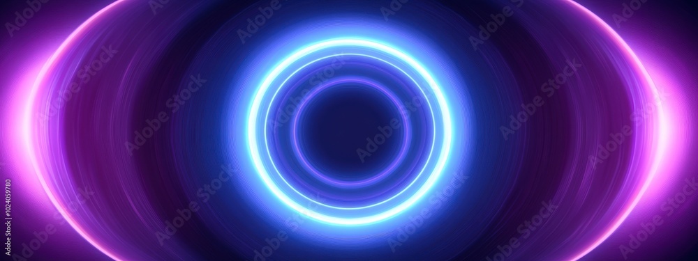 Glowing neon circles in a futuristic digital pattern with vibrant colors