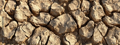 Cracked earth texture depicting dry and arid environment of a desert photo