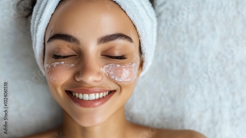 Woman Enjoying a Facial Treatment photo